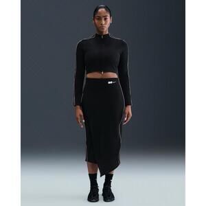 Nike Naomi Osaka High Waisted Ribbed Maxi Skirt Black IF2443 010 Women’s XS